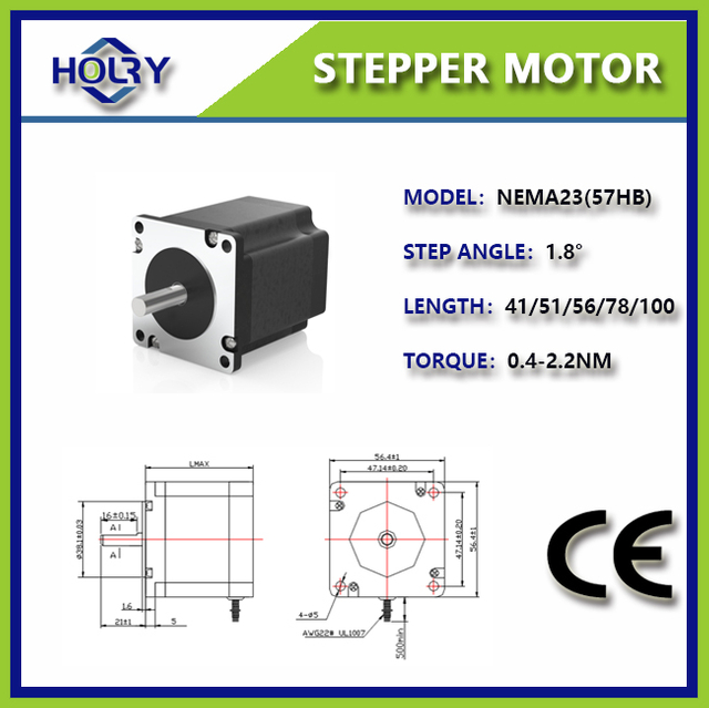 NEMA 23 57 × 57mm 1,5 A 0,9 ° 1,2 ° 1,8 ° 0,4nm motor stepper hibrida