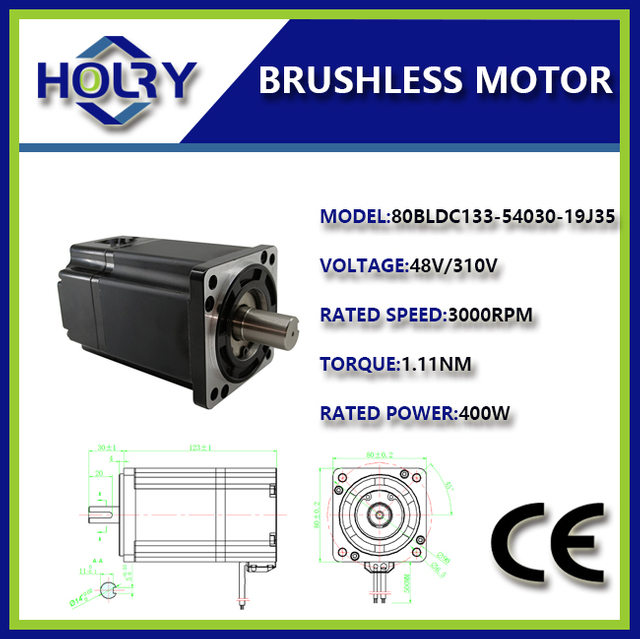 BLDC 모터 80mm 3000RPM 3 상 브러시리스 DC 모터 48V/310V BLDC 모터 